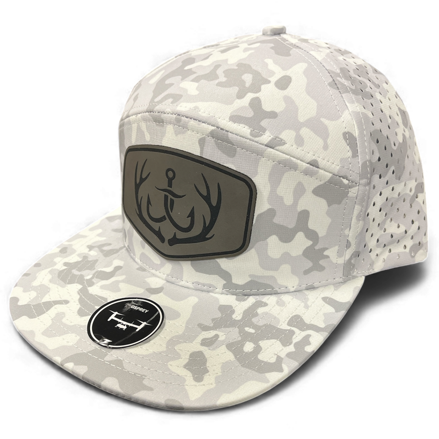Snow Camo Hat with Cello Outdoors Gray Logo