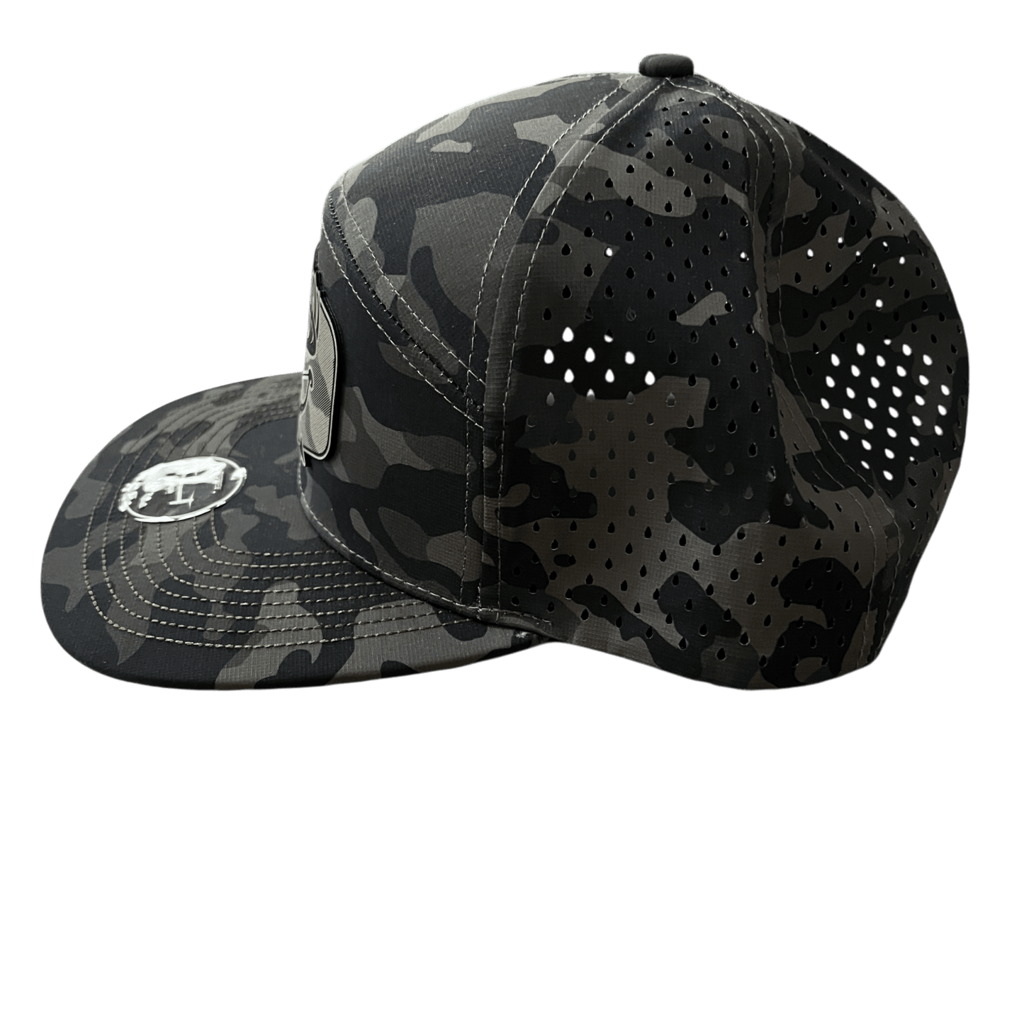 Olive Camo Zapped Headwear 7 - Panel Hat - Rack and Bow - Cello Outdoors