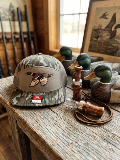 Richardson 168P Bottomland Camo Duck Patch Hat | Leather Patch Trucker Hat