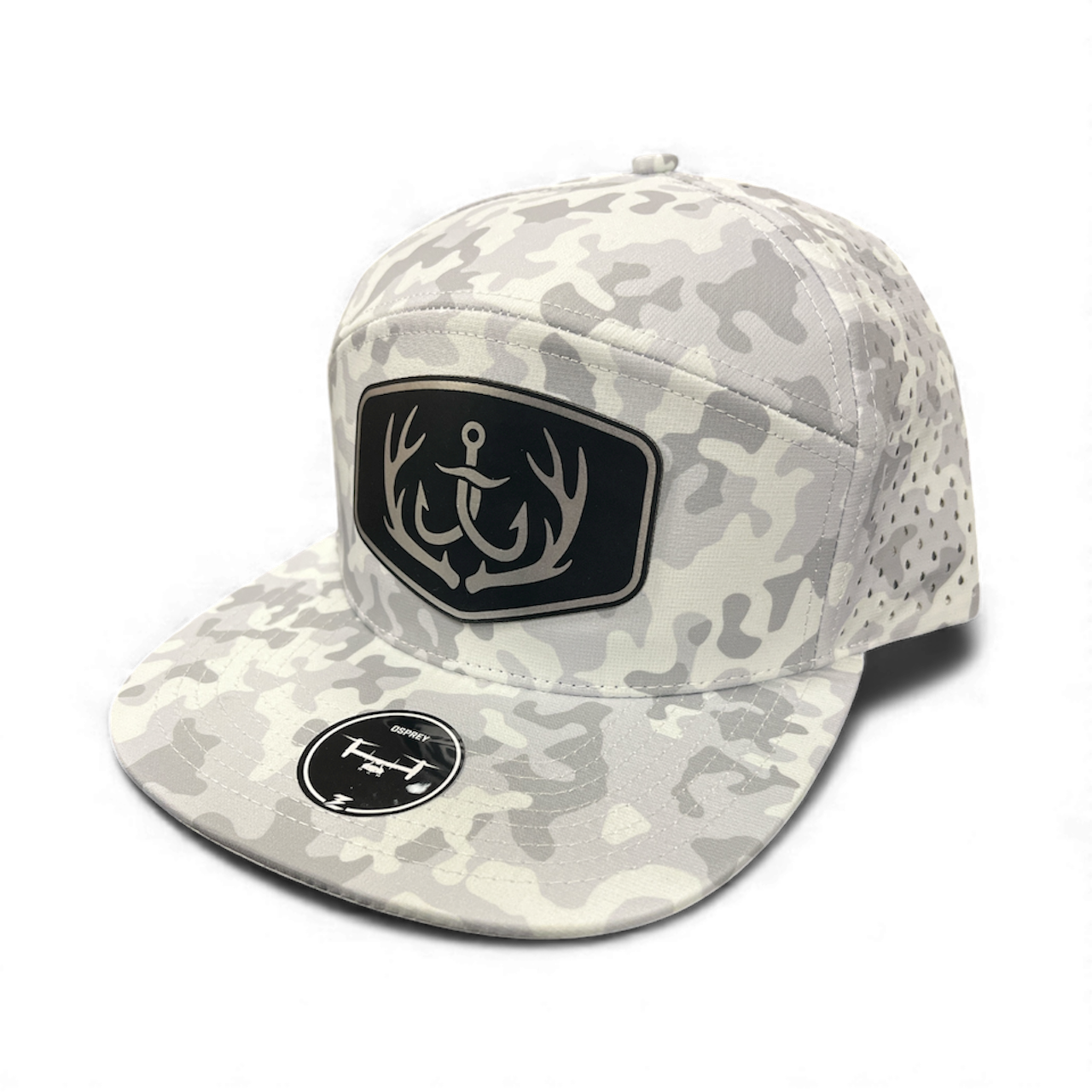 Snow Camo Hat with Cello Outdoors Logo