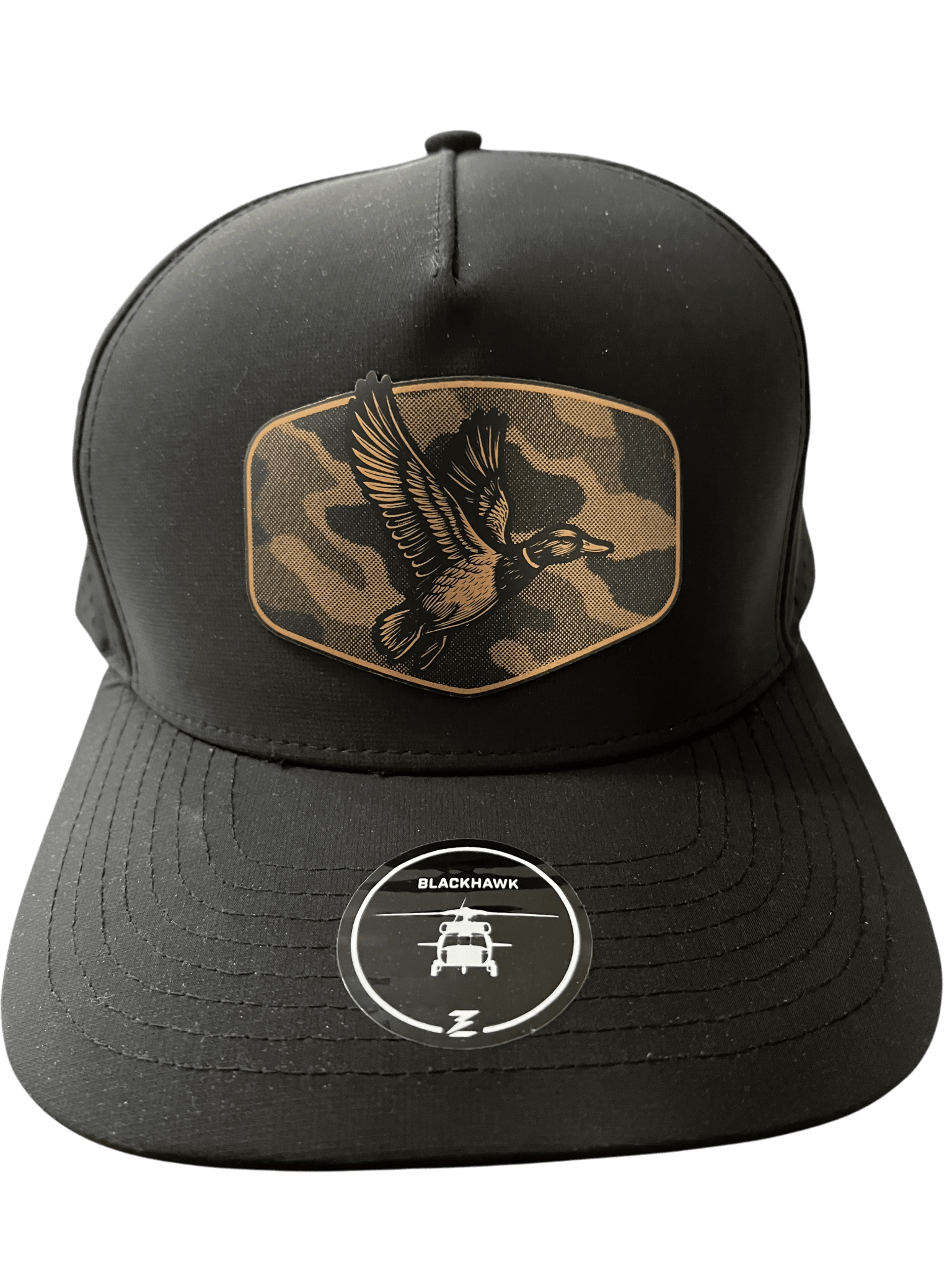 Black Zapped Headwear 5 - Panel Hat - Duck Patch - Cello Outdoors
