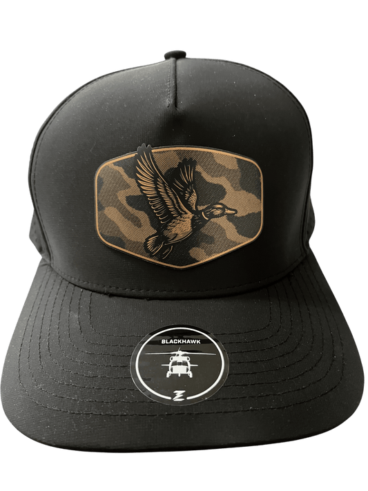 Black Zapped Headwear 5 - Panel Hat - Duck Patch - Cello Outdoors