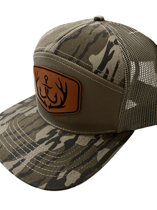 Bottomland Camo - Lost Hat Company 7 - Panel Hat - Logo Patch - Cello Outdoors