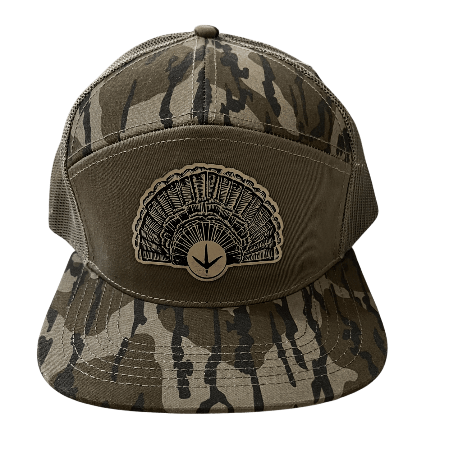 Bottomland Camo - Lost Hat Company 7 - Panel Hat - Turkey Fan - Cello Outdoors