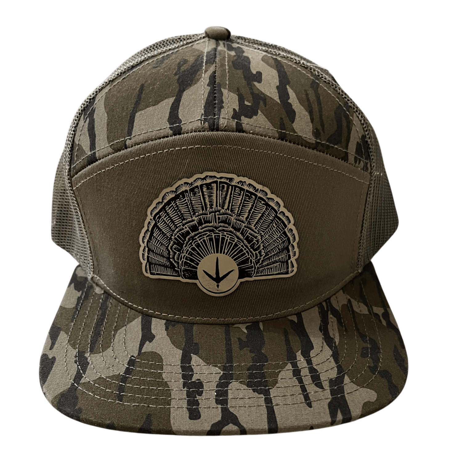 Bottomland Camo - Lost Hat Company 7 - Panel Hat - Turkey Fan - Cello Outdoors