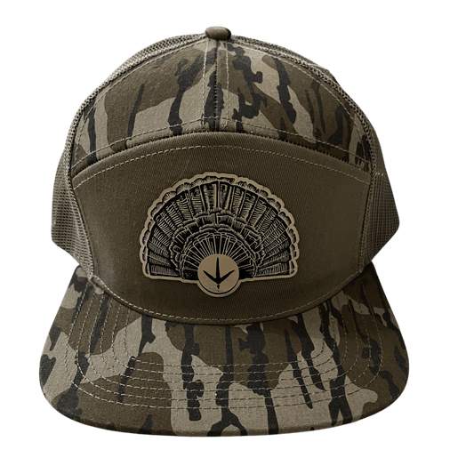 Bottomland Camo - Lost Hat Company 7 - Panel Hat - Turkey Fan - Cello Outdoors