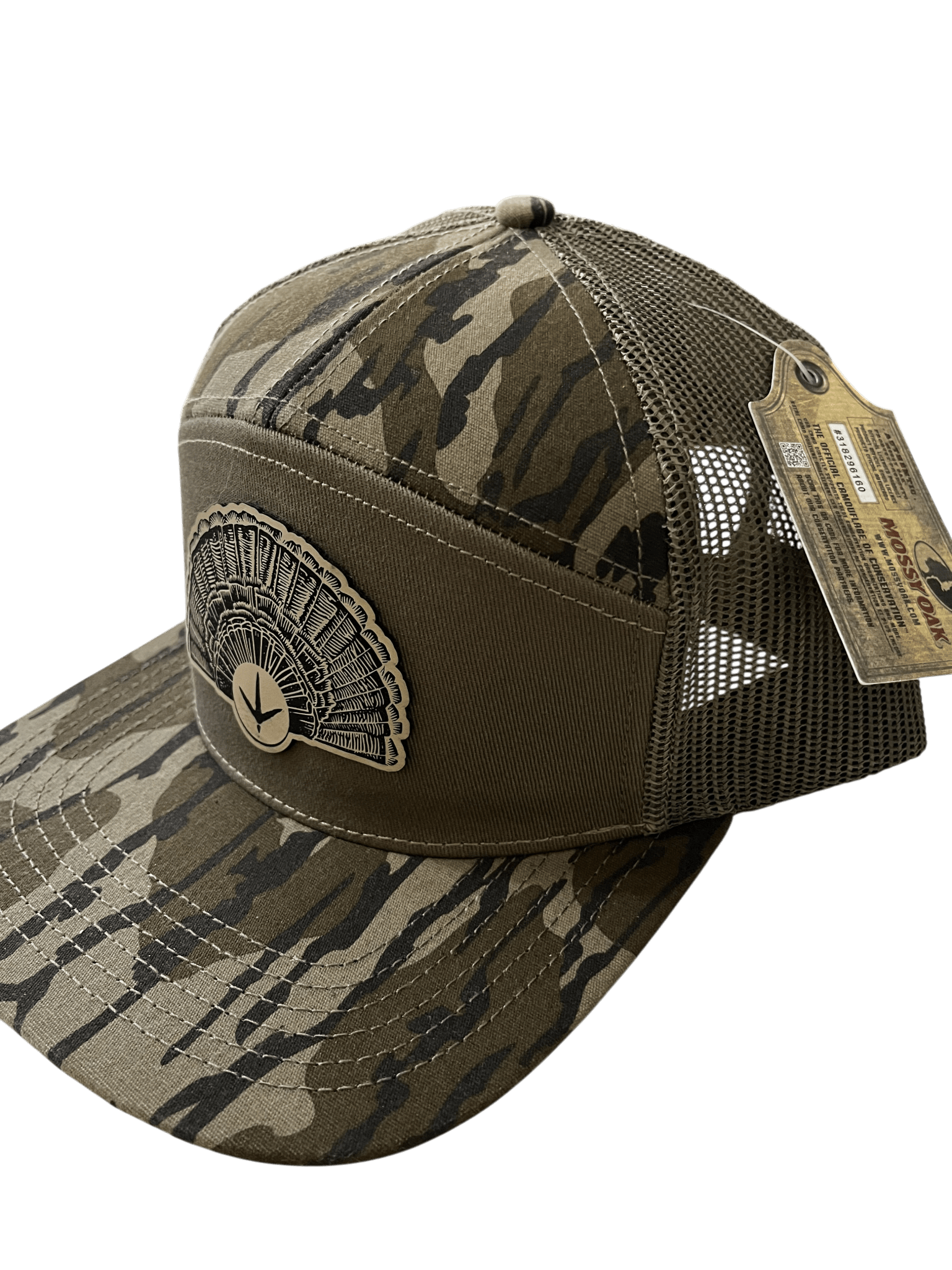 Bottomland Camo - Lost Hat Company 7 - Panel Hat - Turkey Fan - Cello Outdoors