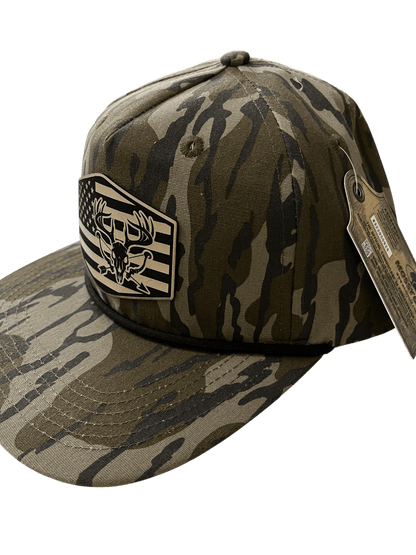 Bottomlands Camo Lost Hat Company Goat Rope - Rack and Bow patch - Cello Outdoors