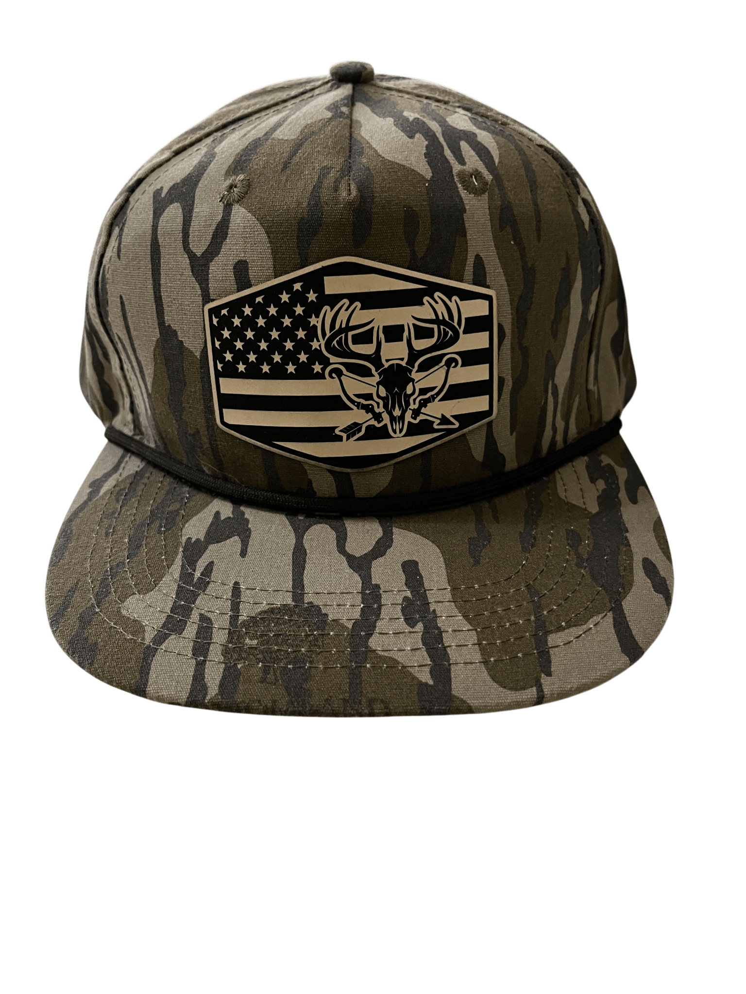 Bottomlands Camo Lost Hat Company Goat Rope - Rack and Bow patch - Cello Outdoors