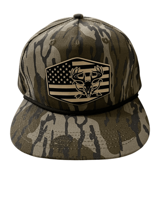 Bottomlands Camo Lost Hat Company Goat Rope - Rack and Bow patch - Cello Outdoors