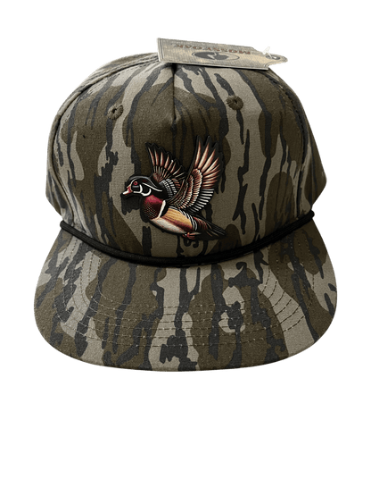 Bottomlands Camo Lost Hat Company Goat Rope - Wood Duck Patch - Cello Outdoors