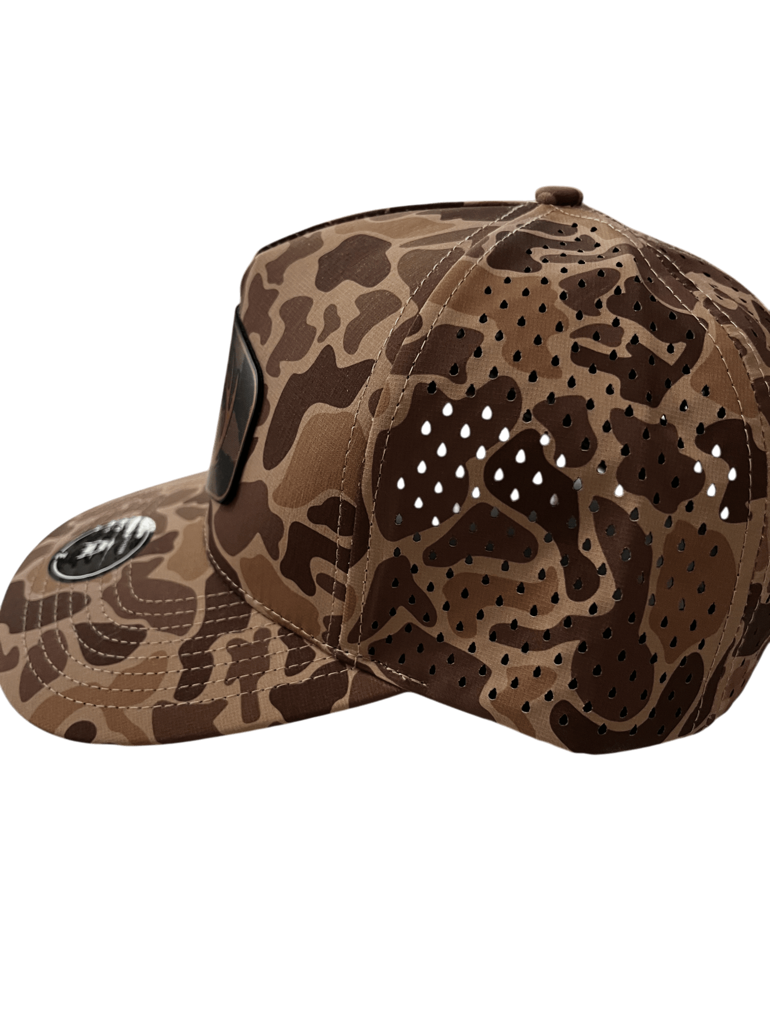 Brown Camo Zapped Headwear 5 - Panel Hat - Logo Patch - Cello Outdoors