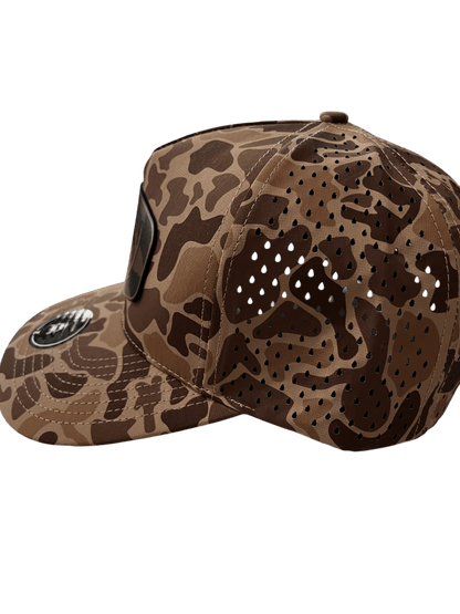 Brown Camo Zapped Headwear 5 - Panel Hat - Logo Patch - Cello Outdoors