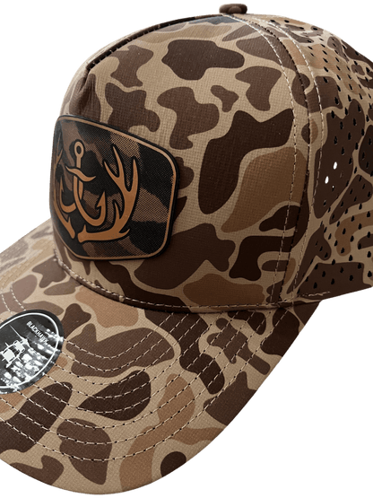 Brown Camo Zapped Headwear 5 - Panel Hat - Logo Patch - Cello Outdoors