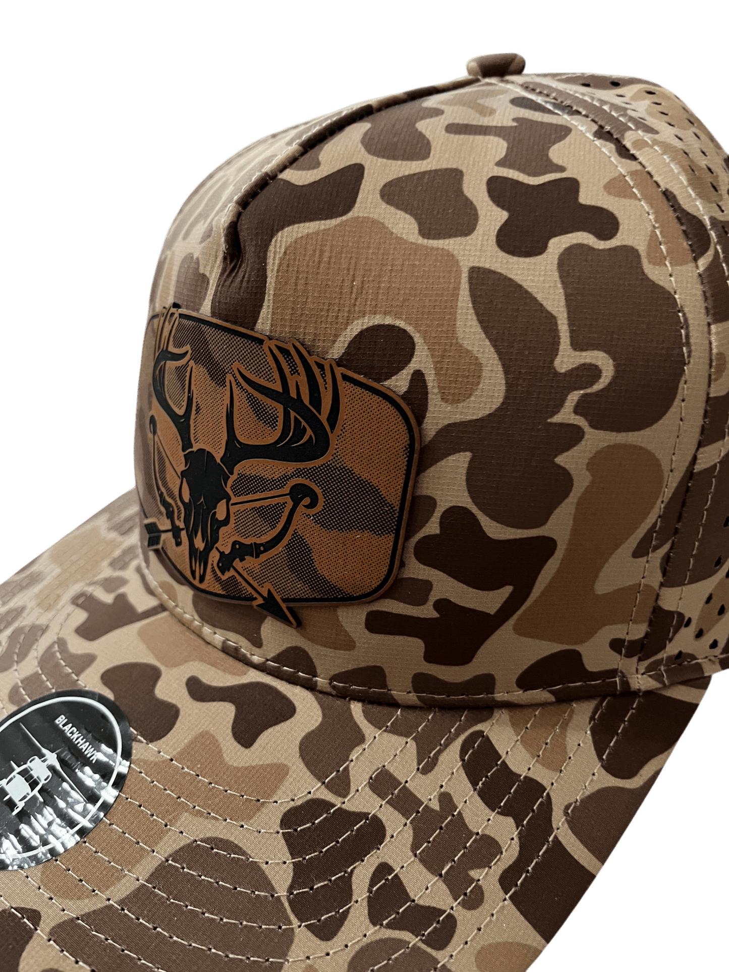Brown Camo Zapped Headwear 5 - Panel Hat - Rack & Bow - Cello Outdoors