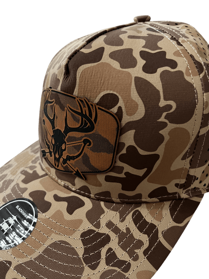 Brown Camo Zapped Headwear 5 - Panel Hat - Rack & Bow - Cello Outdoors