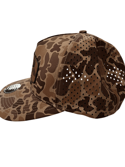 Brown Camo Zapped Headwear 5 - Panel Hat - Rack & Bow - Cello Outdoors