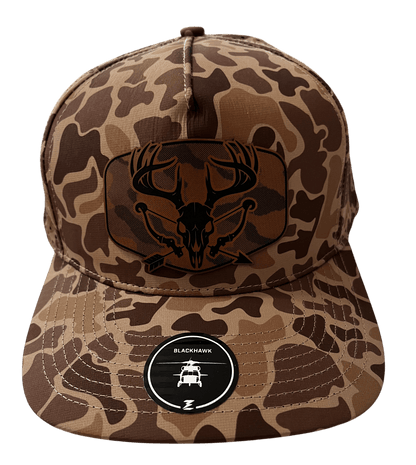 Brown Camo Zapped Headwear 5 - Panel Hat - Rack & Bow - Cello Outdoors