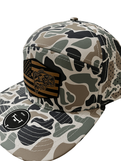 Jungle Camo Zapped Headwear 7 - Panel Hat - Flag and Bass - Cello Outdoors