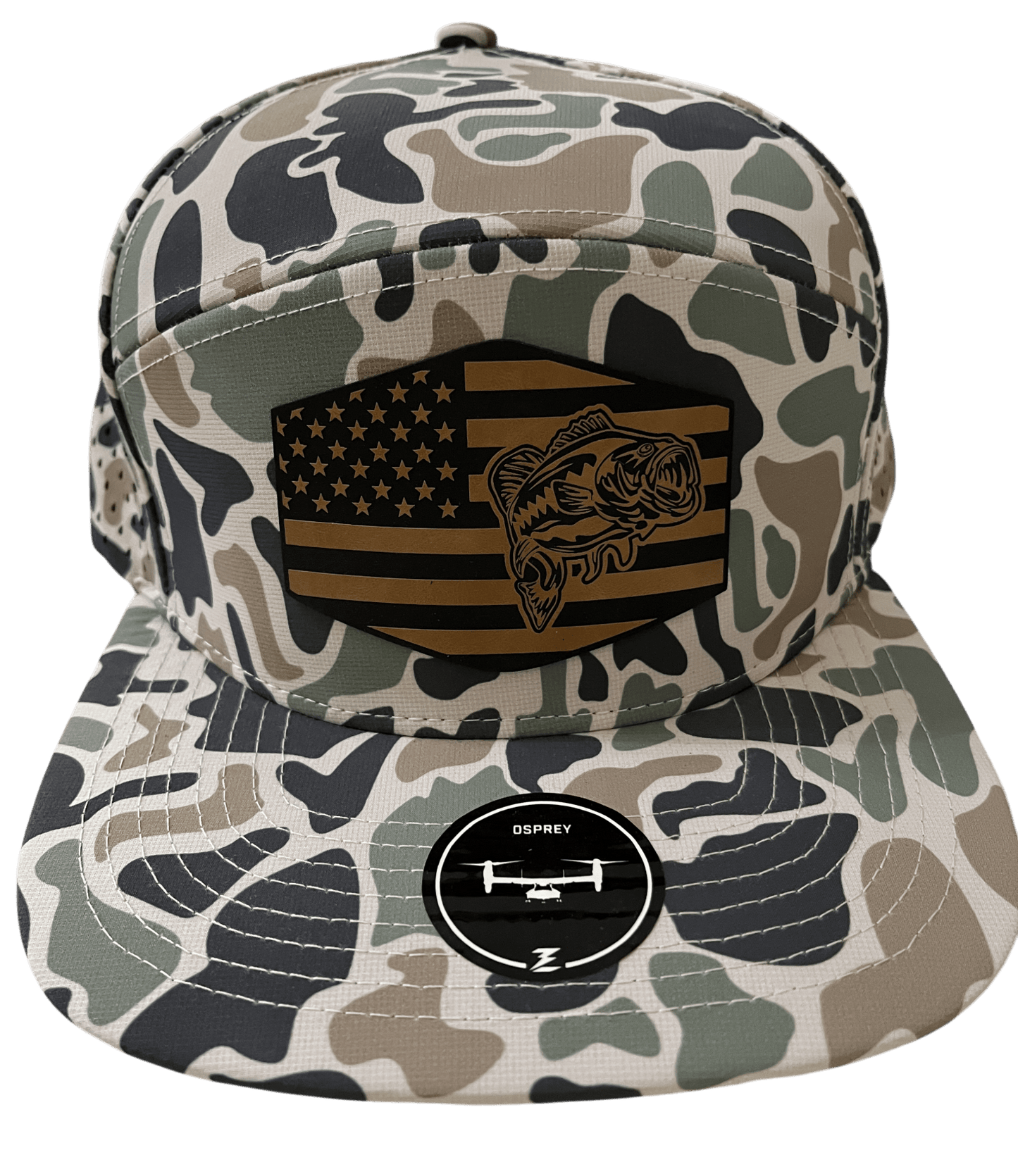 Jungle Camo Zapped Headwear 7 - Panel Hat - Flag and Bass - Cello Outdoors