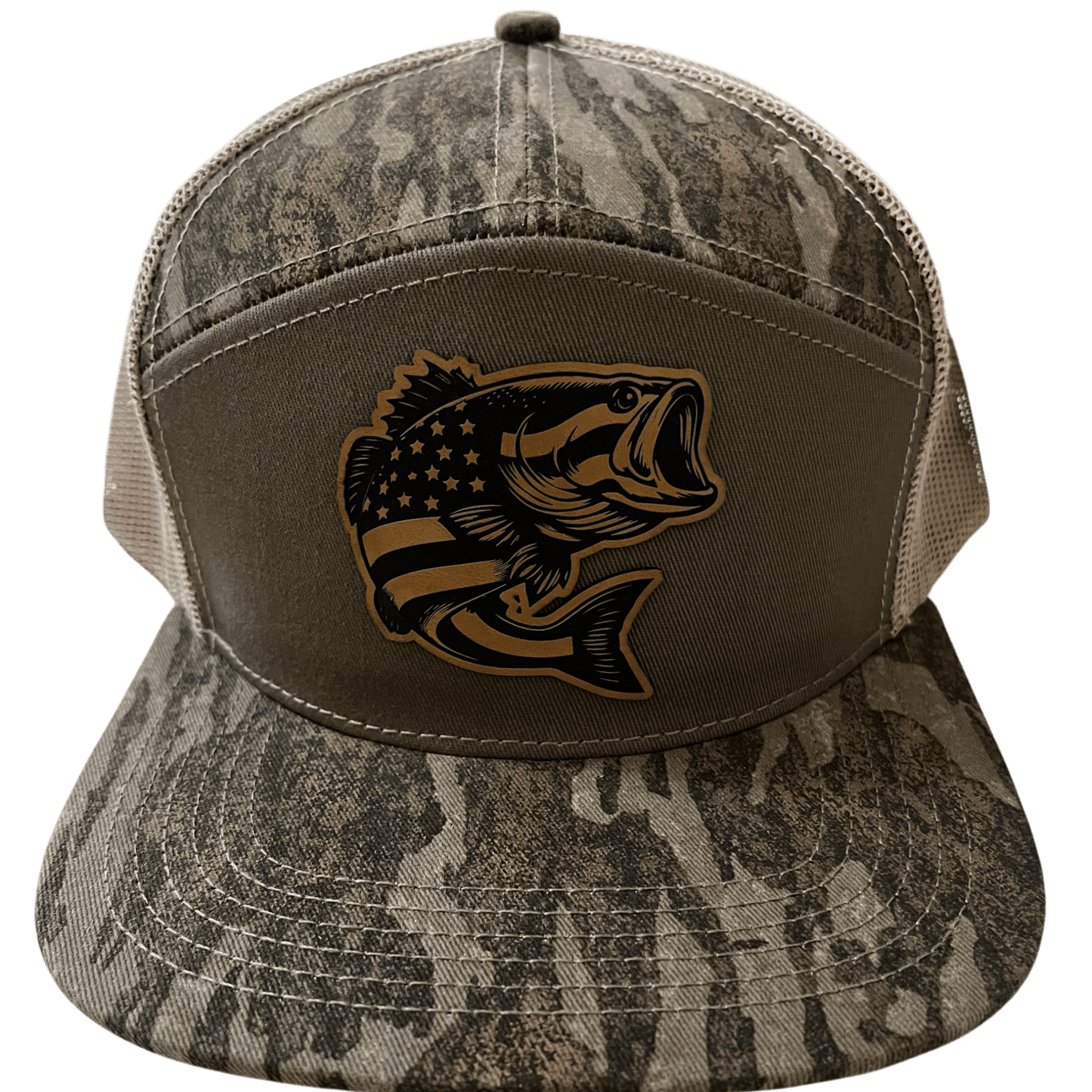 New Bottomland Camo - Lost Hat Company 7 - Panel Hat - Bass Patch - Cello Outdoors