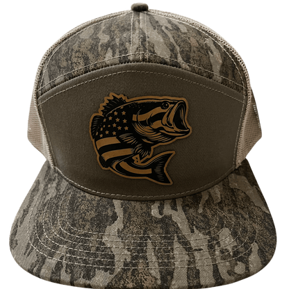 New Bottomland Camo - Lost Hat Company 7 - Panel Hat - Bass Patch - Cello Outdoors