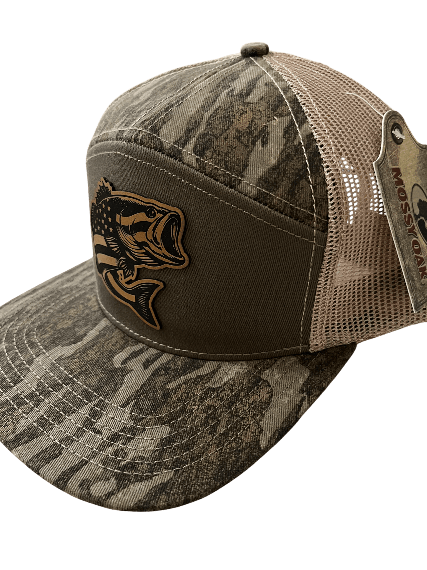 New Bottomland Camo - Lost Hat Company 7 - Panel Hat - Bass Patch - Cello Outdoors