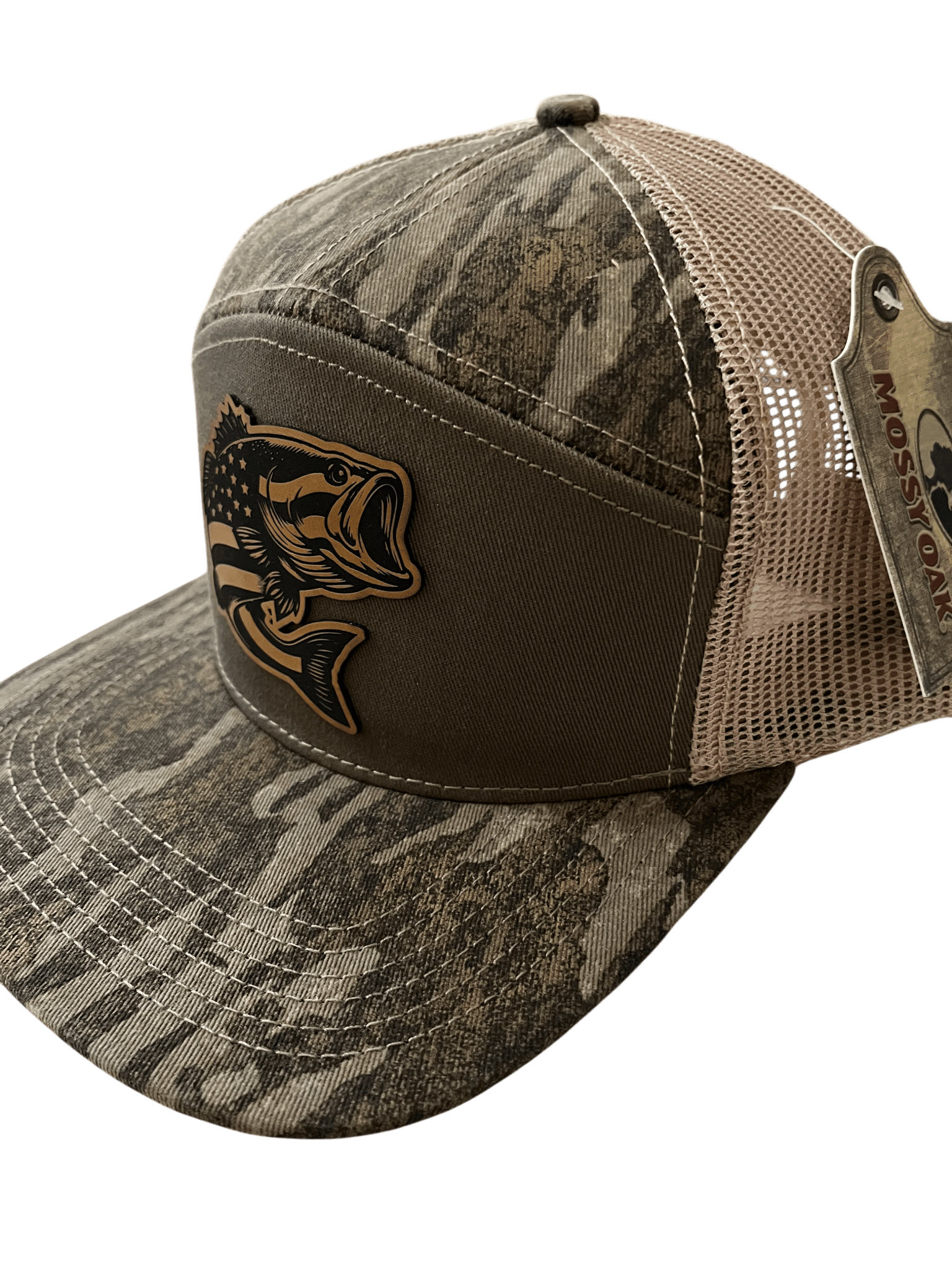 New Bottomland Camo - Lost Hat Company 7 - Panel Hat - Bass Patch - Cello Outdoors