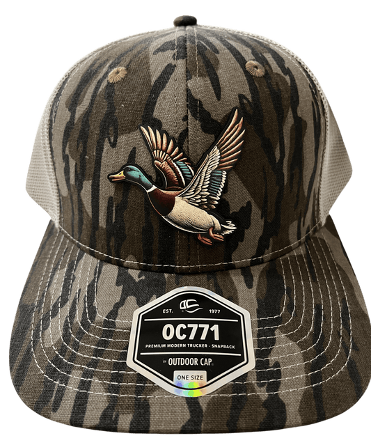 OC Bottomlands Camo 6 - Panel Hat - Mallard Patch - Cello Outdoors