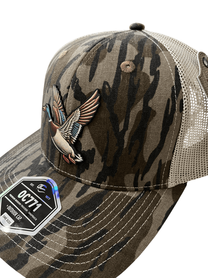 OC Bottomlands Camo 6 - Panel Hat - Mallard Patch - Cello Outdoors