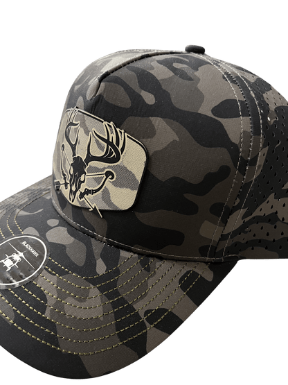 Olive Camo Zapped Headwear 5 - Panel Hat - Rack & Bow - Cello Outdoors
