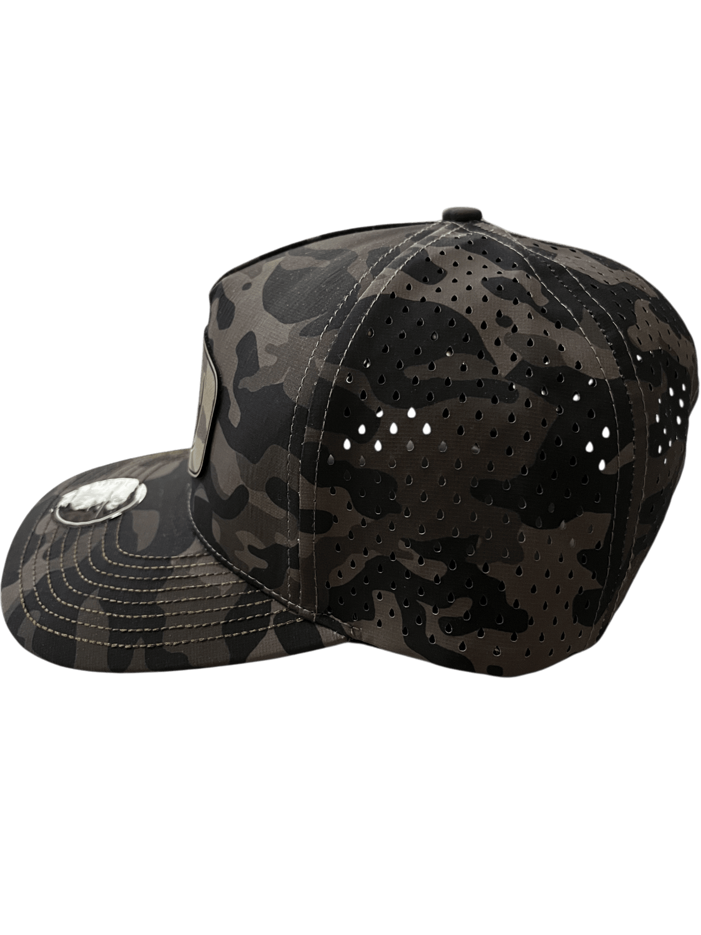 Olive Camo Zapped Headwear 5 - Panel Hat - Rack & Bow Patch - Cello Outdoors