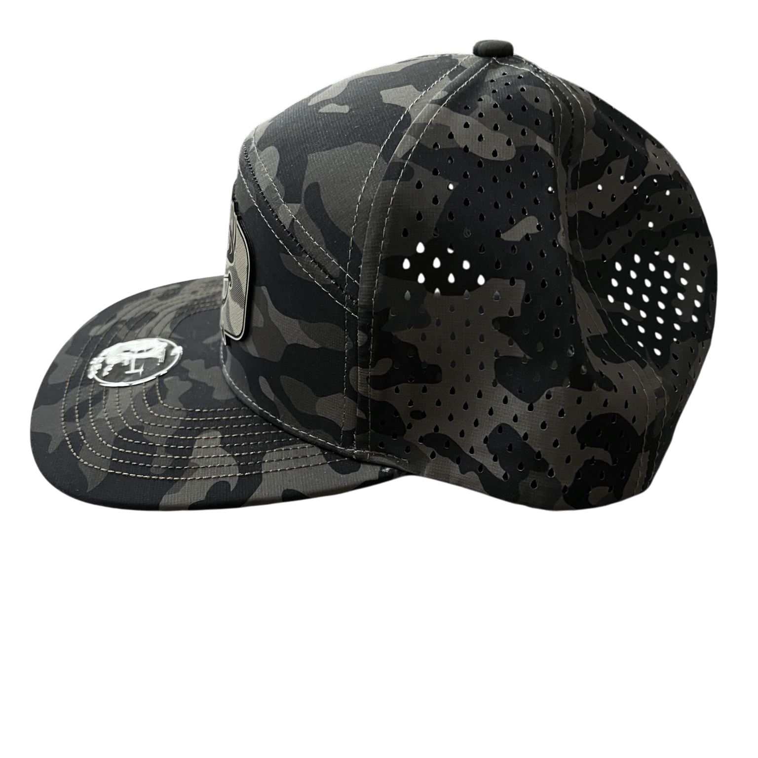 Olive Camo Zapped Headwear 7 - Panel Hat - Rack and Bow - Cello Outdoors