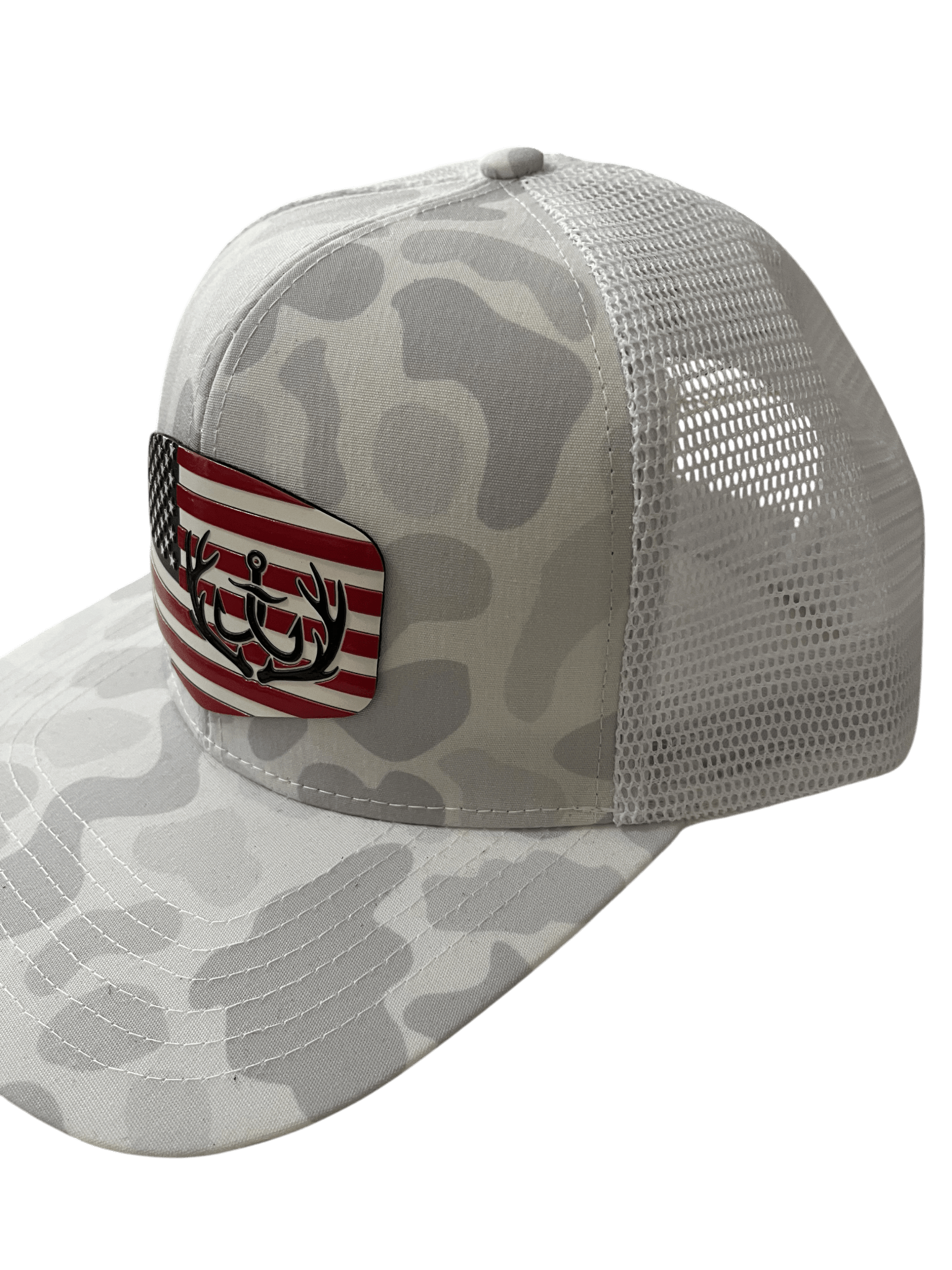 Snow Camo 6 - Panel Hat - Cello Outdoors Color Flag Logo - Cello Outdoors