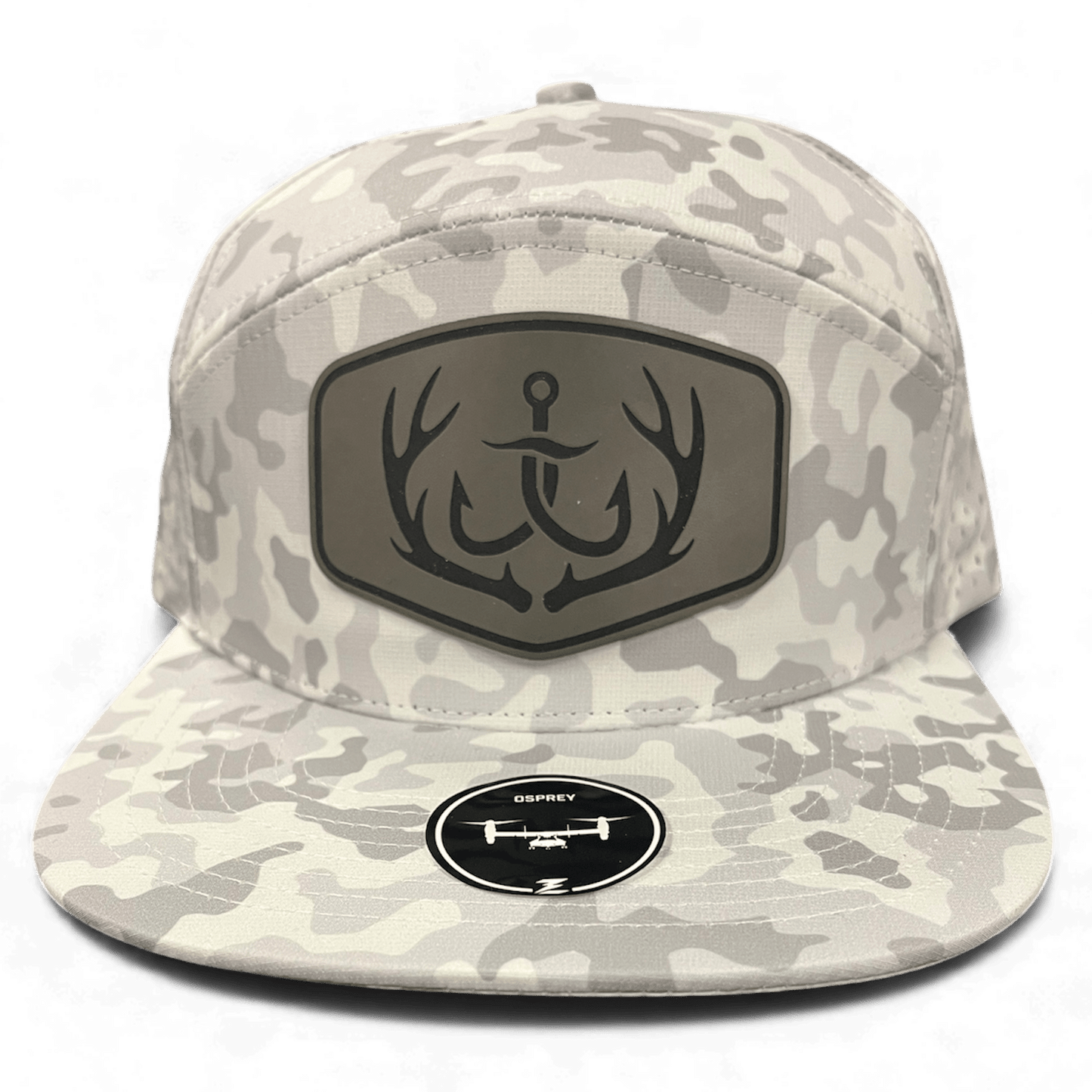 Snow Camo Hat with Cello Outdoors Gray Logo - Cello Outdoors