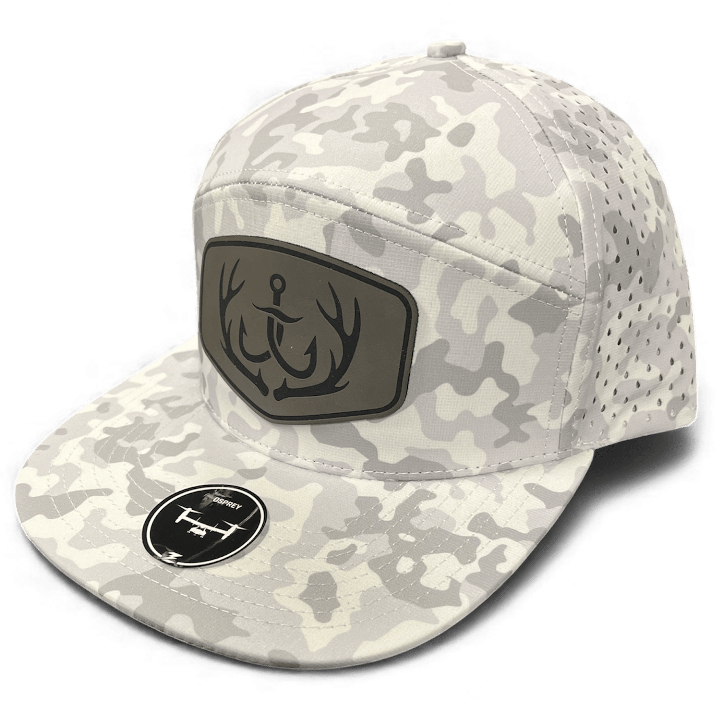 Snow Camo Hat with Cello Outdoors Gray Logo - Cello Outdoors